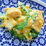 レンジて簡単❗高野豆腐とゴーヤの卵とじ
